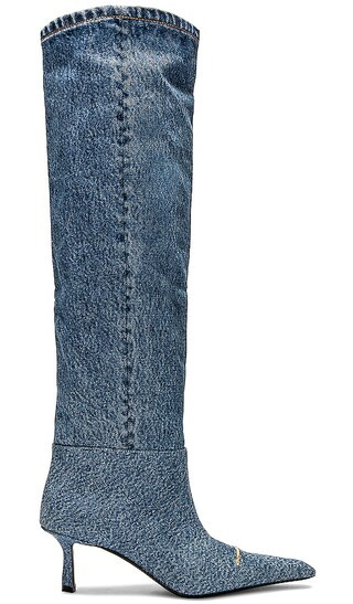 Viola 65 Slouch Boot in Medium Indigo | Revolve Clothing (Global)