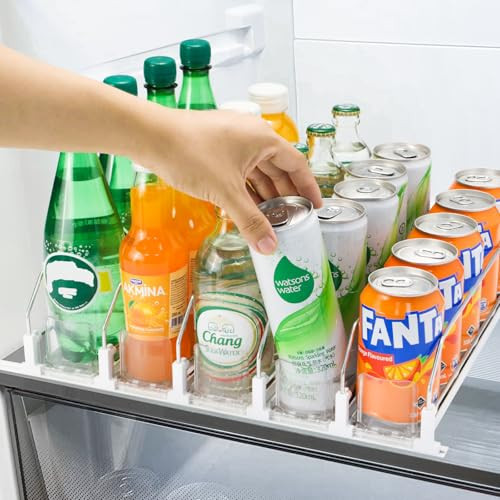 GlintFy Drink Organizer for Fridge,Soda Can Dispenser for Refrigerator,Upgraded 5 Row Fridge Drink Organize,Drink Pusher for Fridge,Automatic Refrigerator Drink Organize for Fridge Holds up to 25 Cans | Amazon (US)