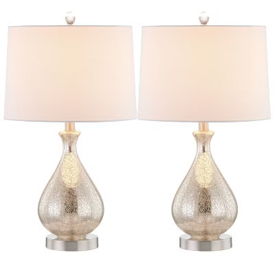 Maxax 2-Pack Nickel Glass Table Lamps,Elegant Desk Lamp for Bedroom Nightstand, Living Room | Target