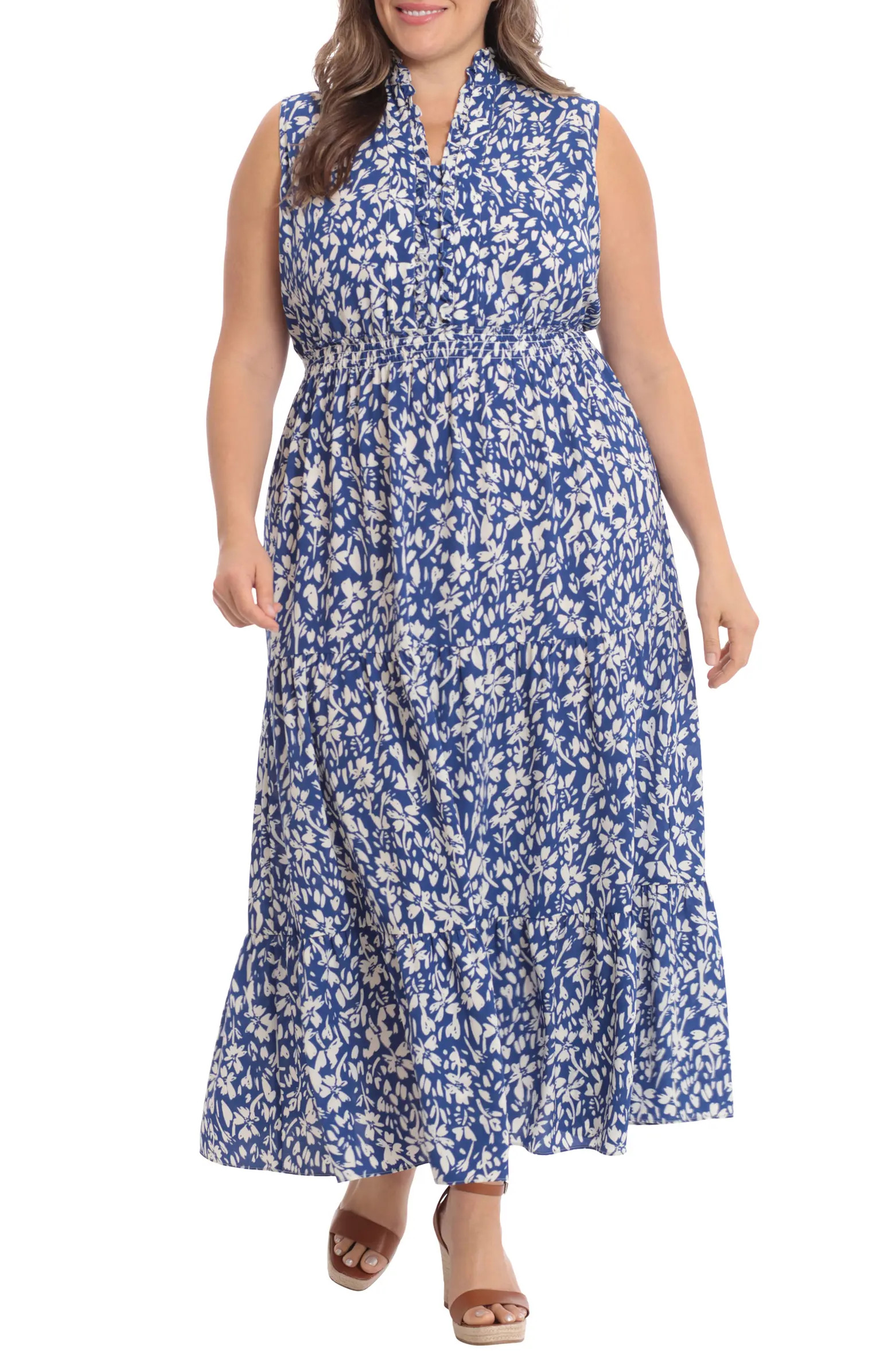 Floral Ruffle Sleeveless Maxi Dress | Nordstrom Rack
