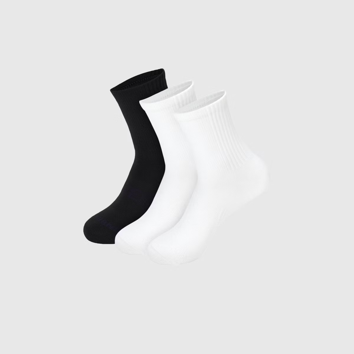 Hanes Women's Moves Premium Seamless Stretch 3pk Mid Crew Socks - White/Black 5-9: Y-Heel Stitchi... | Target