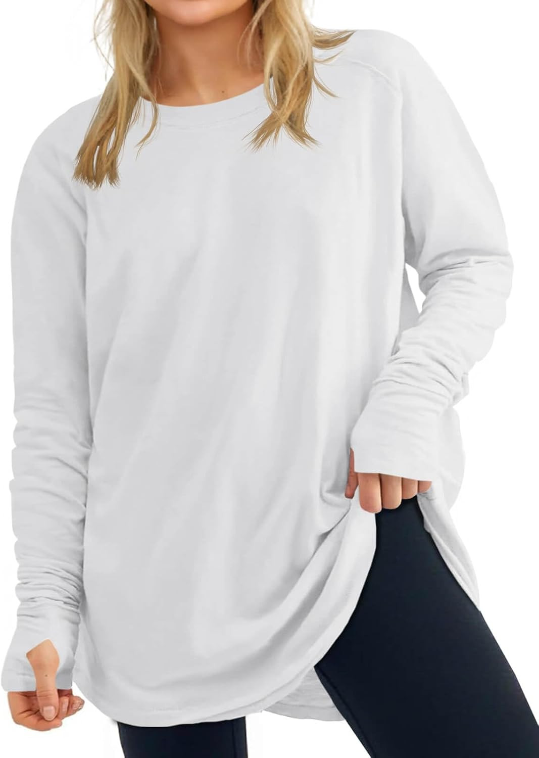 Womens Plus Size Long Sleeve Tunic Tops Crew Neck Oversized Fit T Shirts | Amazon (US)