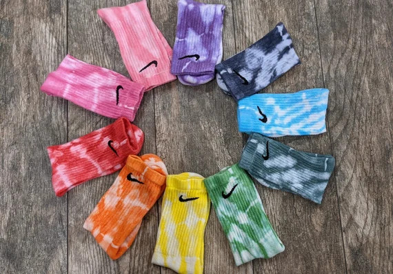 Tie Dye Crew Socks - Etsy | Etsy (US)