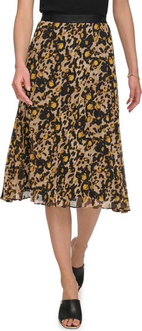 Leopard Print Metallic Pull-On Skirt | Nordstrom