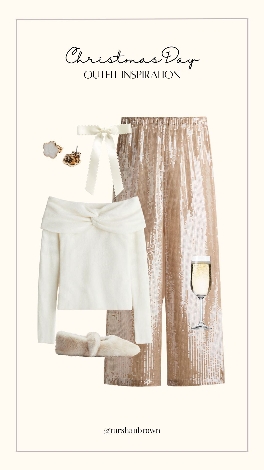 Christmas Day Outfit Inspiration ✨ 

Winter Fashion, Winter Style, Winter Outfit, Party wear, Party Season, Sequin Trousers, Knitwear, Christmas Day Outfit, Cream Slippers, Bow Hair Accessory  

 #LTKuk #LTKwinter #LTKfestive