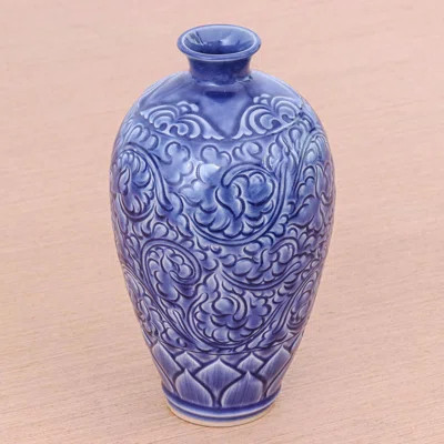 Blue 10.75" Ceramic Table Vase | Wayfair North America
