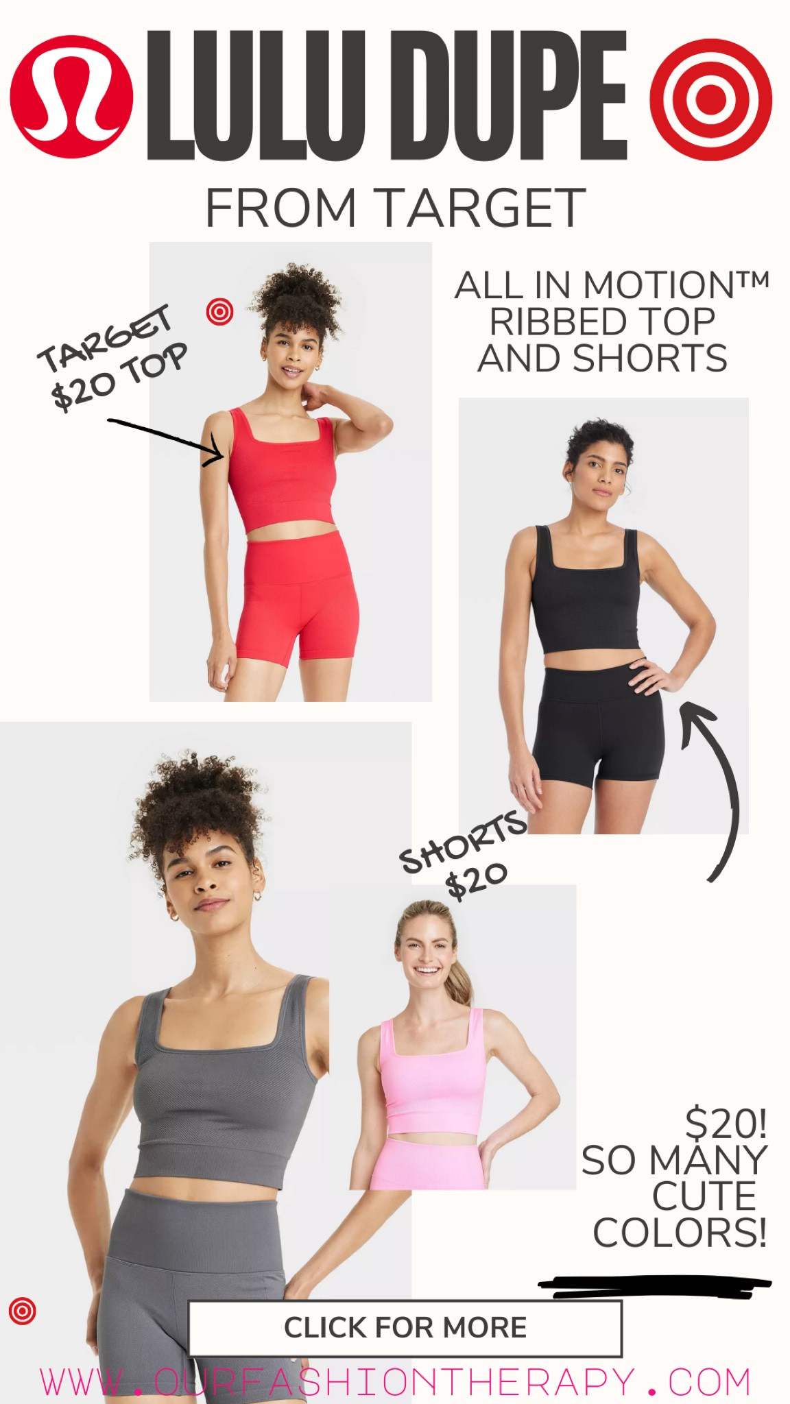 Love these matching sets from Target! Great Lululemon dupe. 

#LTKFindsUnder50 #LTKStyleTip #LTKActive