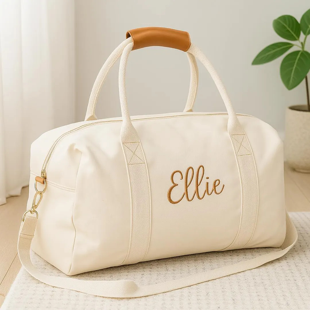 Personalised Duffle Bag, Custom Embroidered Overnight Bag, Monogrammed Weekender Bags, Gym Bag, B... | Etsy (US)