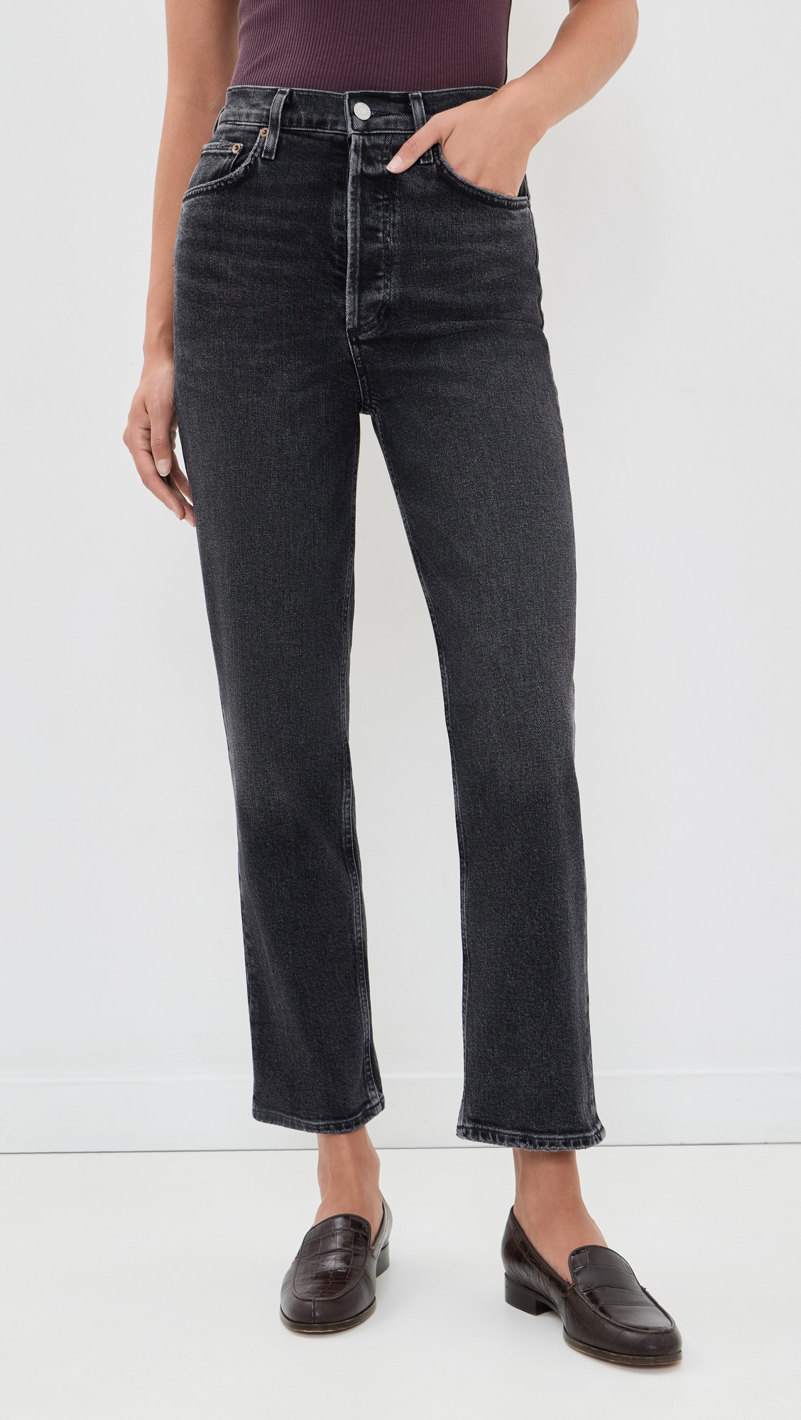 AGOLDE 90s Pinch Waist Crop High Rise Straight Jeans 27.5 Radius 31 | Shopbop