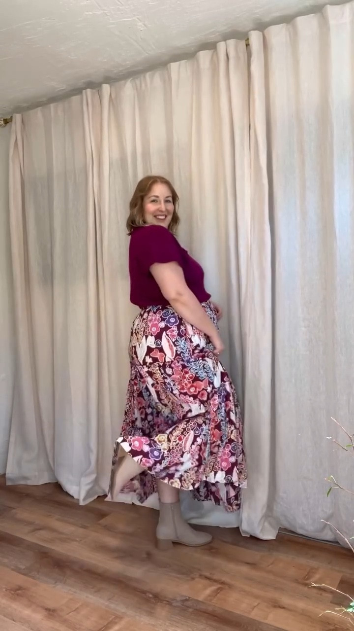 This skirt is one of my fave pieces in my closet! Sadly this sweater isn’t available, but I’ve linked some similar pieces! ✨ 

#LTKStyleTip #LTKPlusSize #LTKMidsize