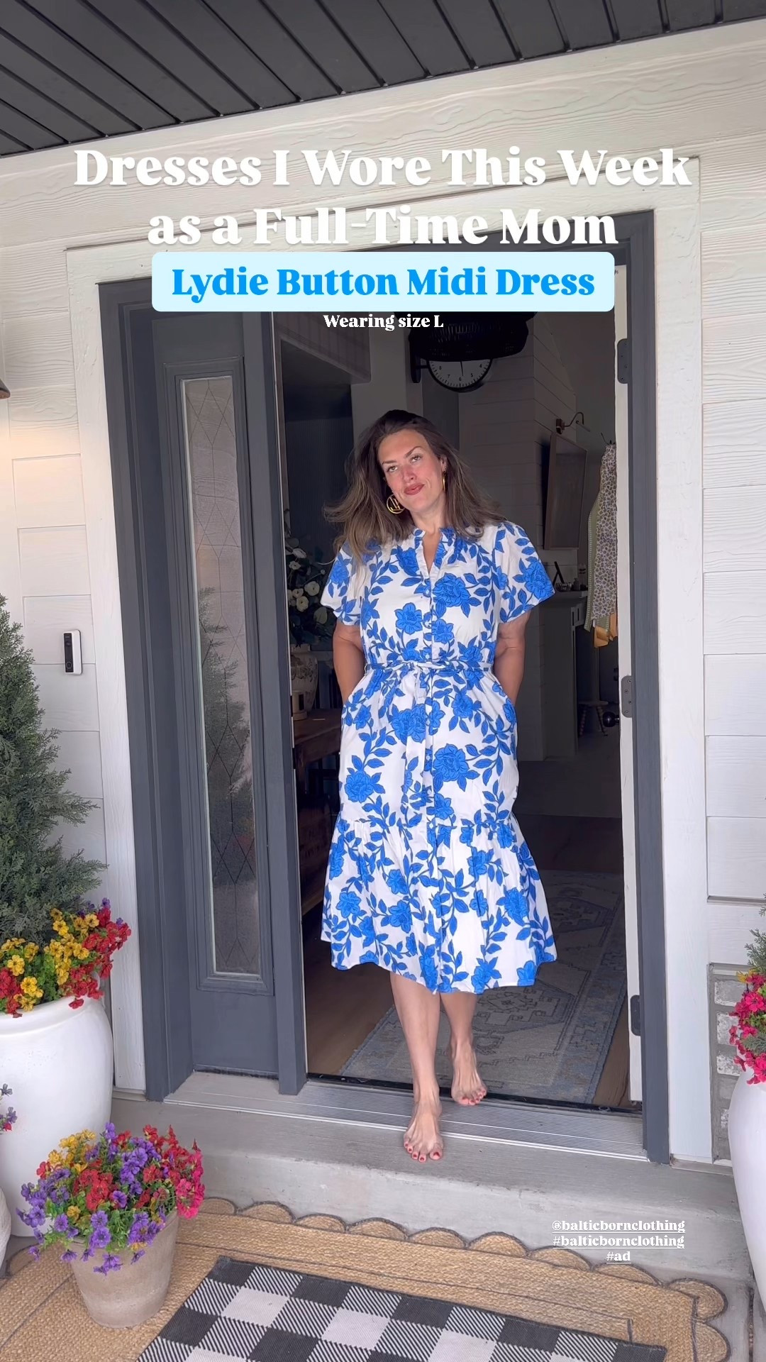 This dress is so pretty! Has functional buttons down the front making it breastfeeding friendly! Love how pretty and feminine the cut is & you know I love blue and white! 

#LTKMidsize #LTKStyleTip #LTKParties