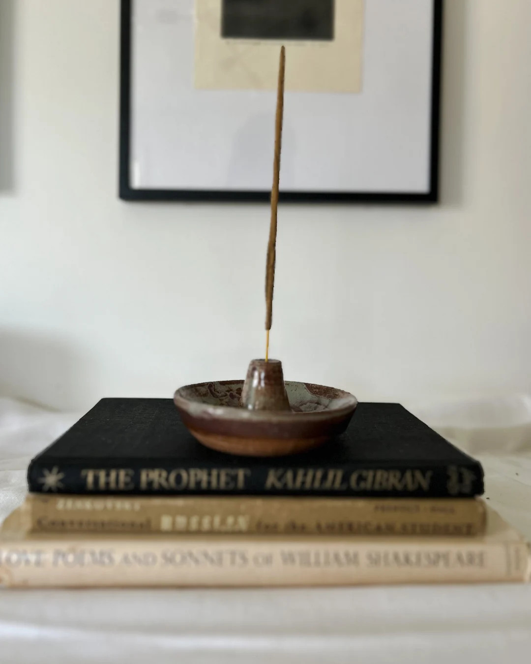 Variegated Wheel Thrown Ceramic Incense Holder - Etsy | Etsy (US)