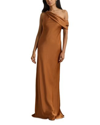 Ralph Lauren Buckle Trim Satin Off The Shoulder Gown  | Bloomingdale's Ralph Lauren Women Lauren ... | Bloomingdale's (US)