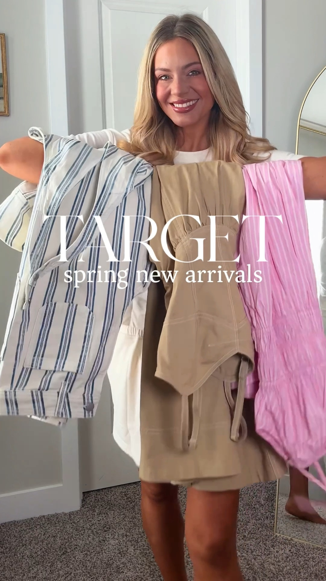 Target spring new arrivals 🌷 Three easy outfits I’m loving right now: a tan utility sundress, a light pink striped sundress and the cutest blue + white striped two-piece set. Spring dressing = handled. 

#TargetStyle
#TargetFinds
#TargetSpring
#SpringOutfits
#AffordableFashion

#LTKootd #LTKSaleAlert #LTKSeasonal