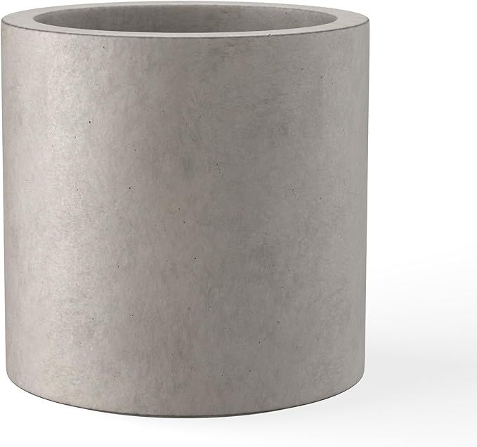 Kante 15.7" Dia Round Concrete Planter, Modern Style Large Cylindrical Plant Pot with Drainage Ho... | Amazon (US)