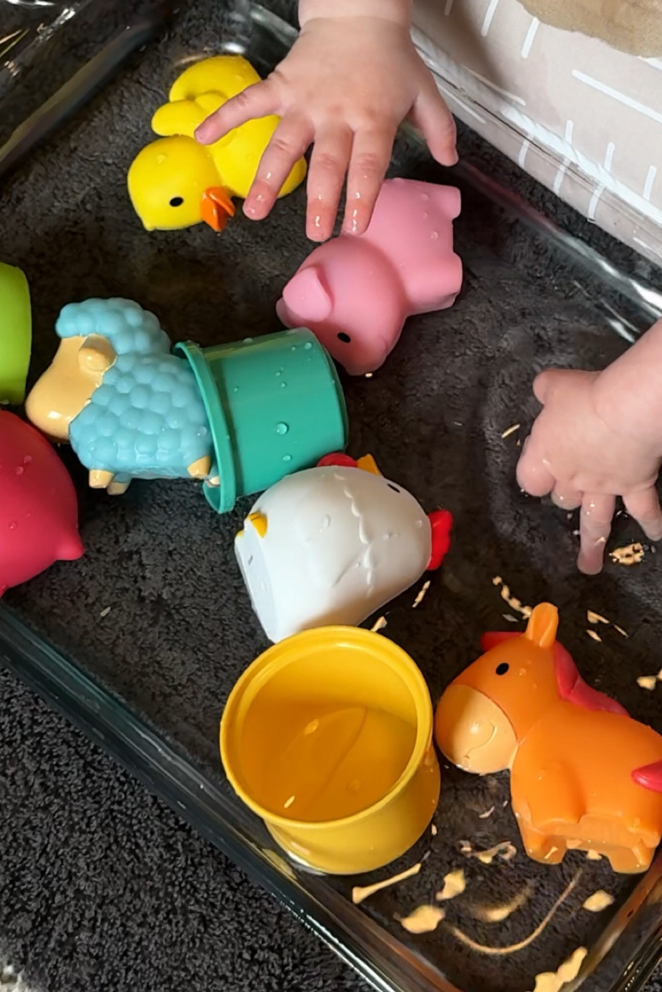 Farm animals for this fun tummy time sensory play activity! 

#LTKKids #LTKFamily #LTKBaby