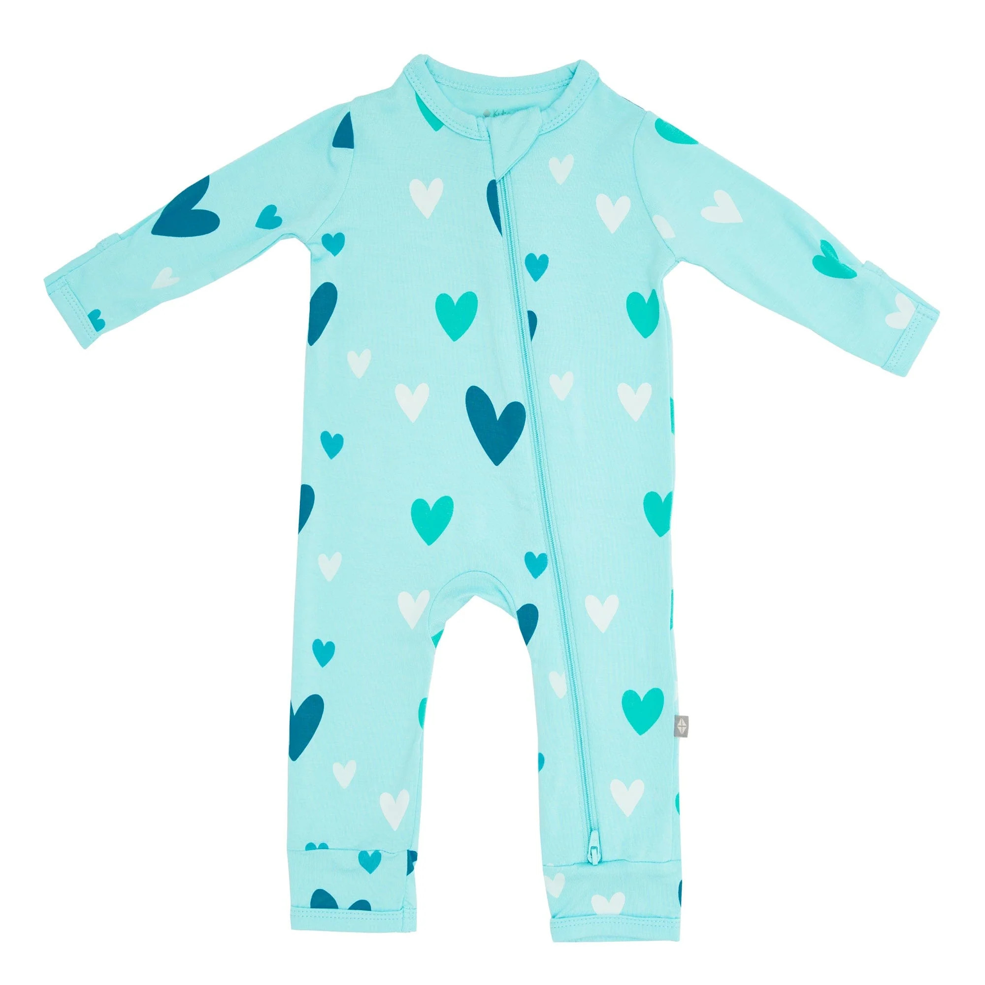 Zippered Romper in Robin Hearts | Kyte BABY