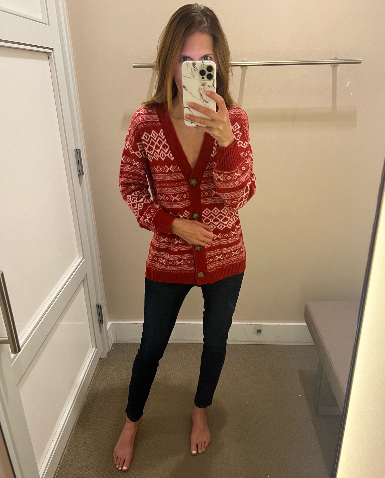 Give your casual look an incredibly cozy finish with this classic Fair Isle cardigan. This warm layer looks great over turtlenecks, tees, blouses or camis and paired with a variety of bottoms.  I personally love it with dark wash skinnies and ankle booties. 

#LTKsalealert #LTKHoliday #LTKSeasonal