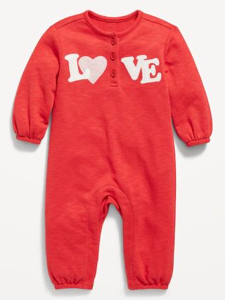 Unisex French Terry Henley One-Piece for Baby | Old Navy (US)