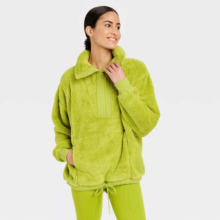 Women's High Pile Fleece 1/2 Zip Pullover - JoyLab™ | Target
