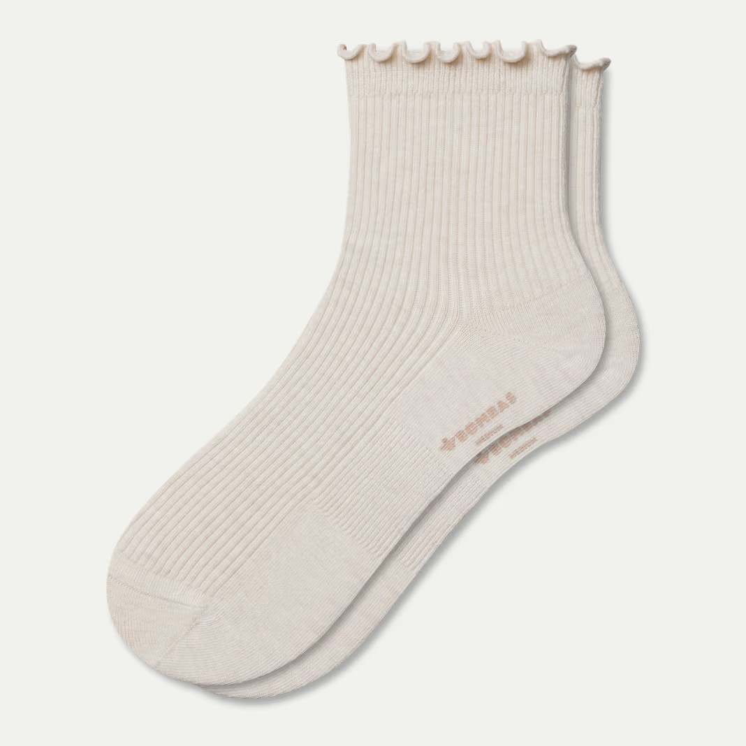 Women's Ruffle Rib Quarter Socks | Bombas