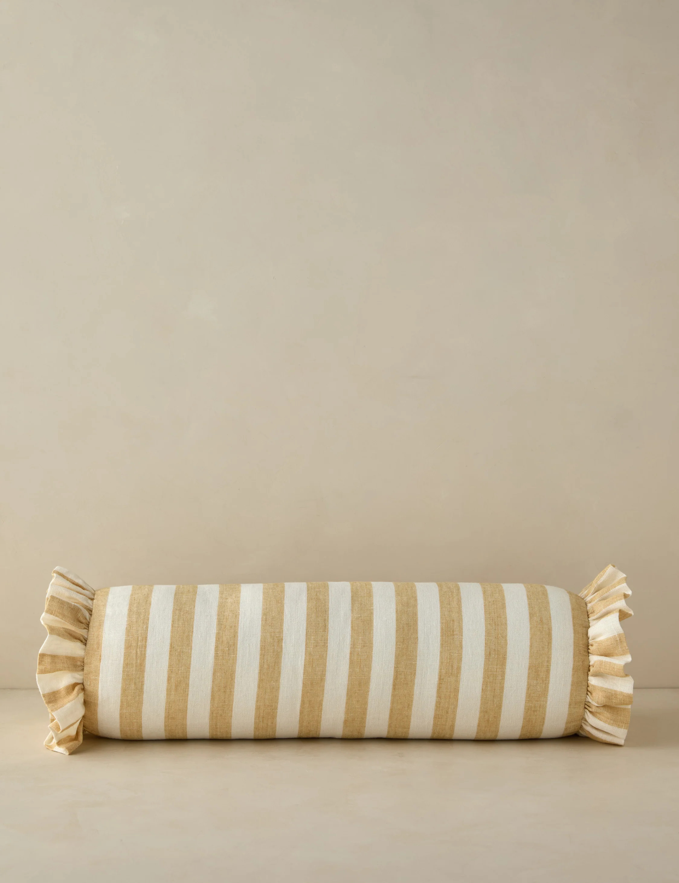 Amaroso Linen Ruffle Bolster Pillow | Lulu and Georgia 