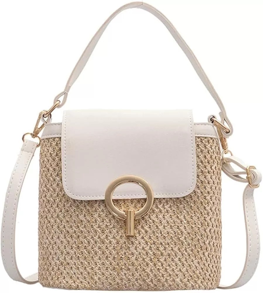 Summer Cute Brown Straw Mini Crossbody Bag