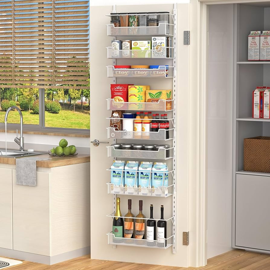 Over the Door Pantry Organizer, 8-Tier Over the Door Organizer with Adjustable Basket, Pantry Doo... | Amazon (US)