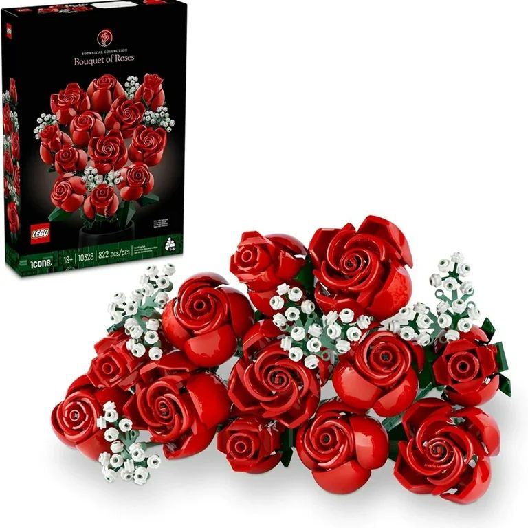 LEGO Icons Bouquet of Roses, Home Décor Artificial Flowers, Gift for Her or Him for Anniversary ... | Walmart (US)