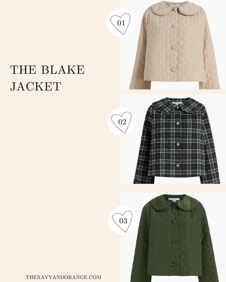 The Blake jacket, quilted, Peter Pan collar, plaid, neutral, button down, classic style, preppy, outerwear, fall favorites 

#LTKfindsunder100 #LTKSeasonal #LTKstyletip