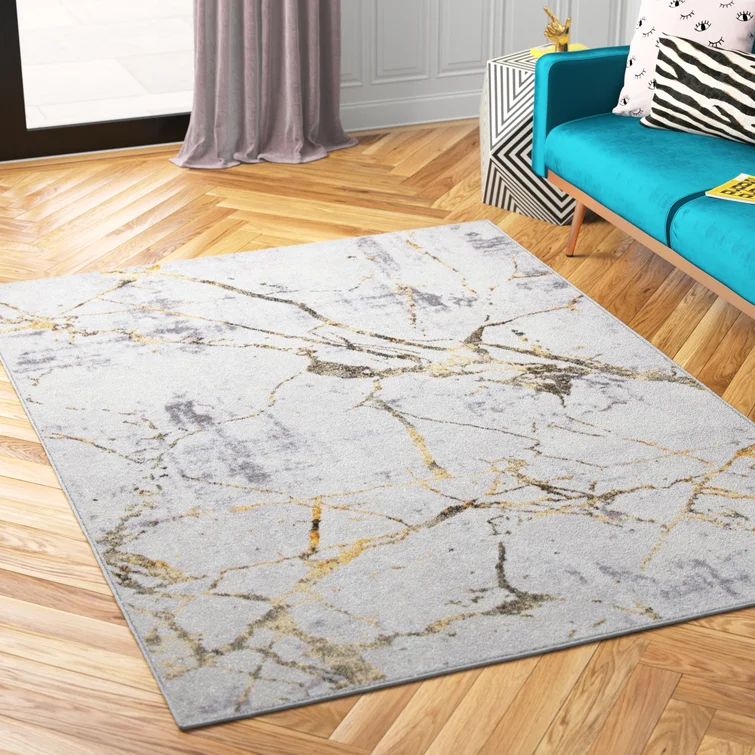 Tobias Gray/Gold Area Rug | Wayfair Professional