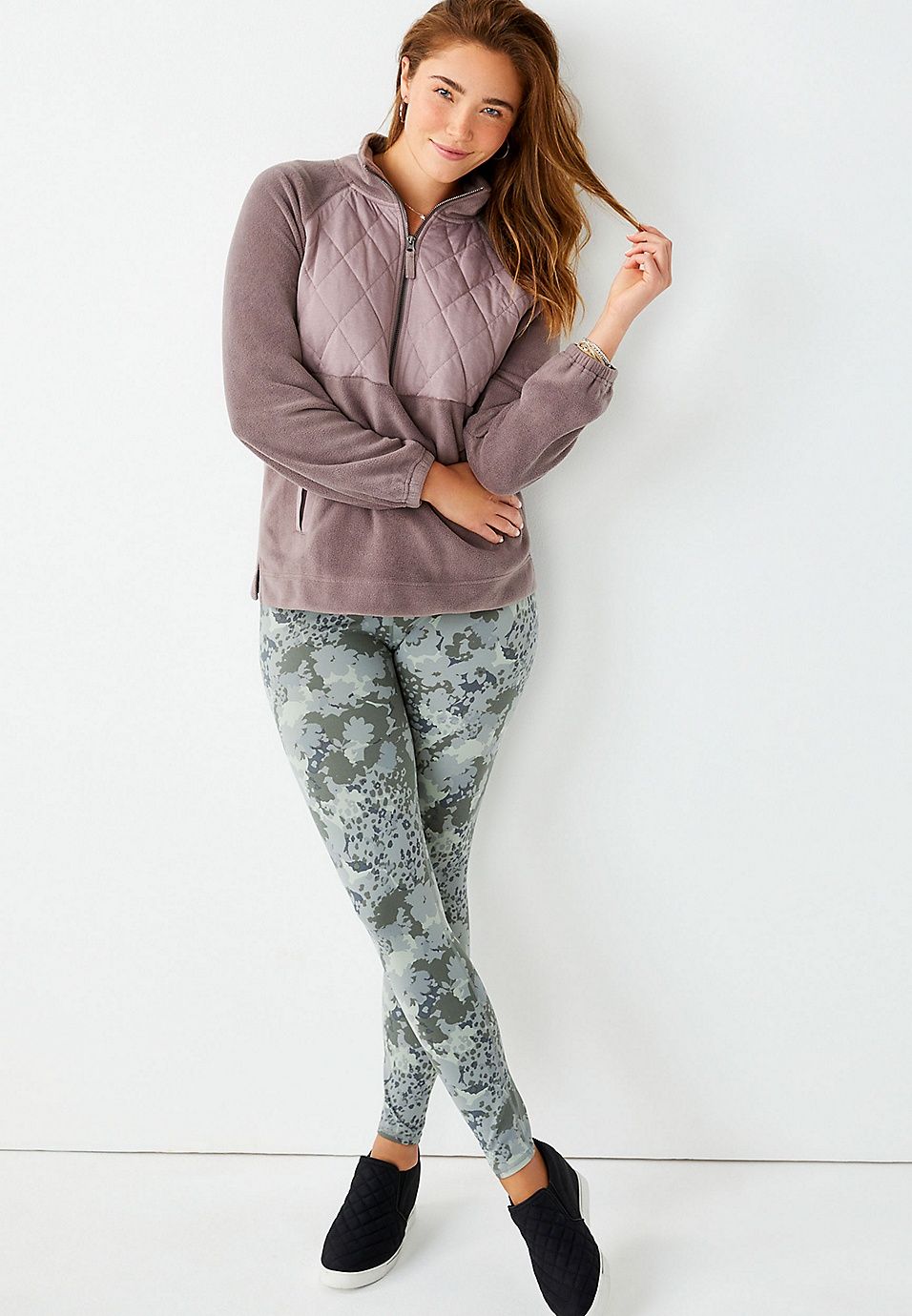 High Rise Mix Camo Full Length Luxe Legging | Maurices