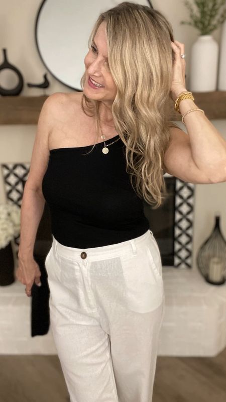 Summer party coming up? You can take these white linen pants from day to night with no problem! Just add one shoulder black top and gold accessories to make it more party worthy! 🖤 

Shop below ⬇️ 

#LTKsummerstyle #LTKsummeroutfit #LTKLoft #LTKsummerparty #LTKstylingtip #LTKwhitepants #LTKvacationstyle #LTKvacationoutfit #LTKsummerstyle #LTKsummeroutfit

#LTKStyleTip #LTKSaleAlert #LTKOver40