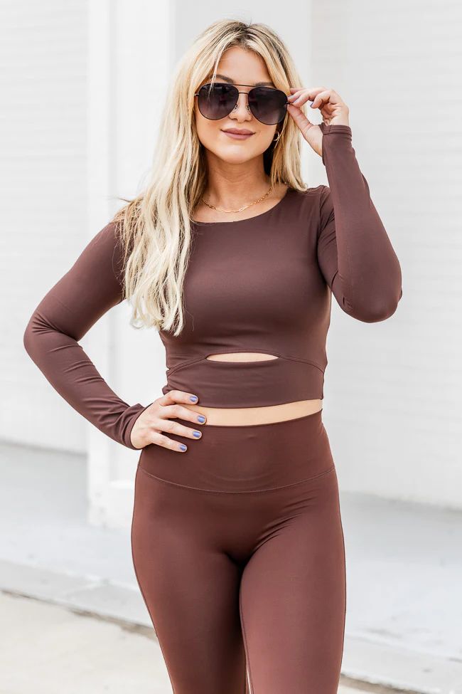 Meet Me At The Barbell Brown Active Top | Pink Lily