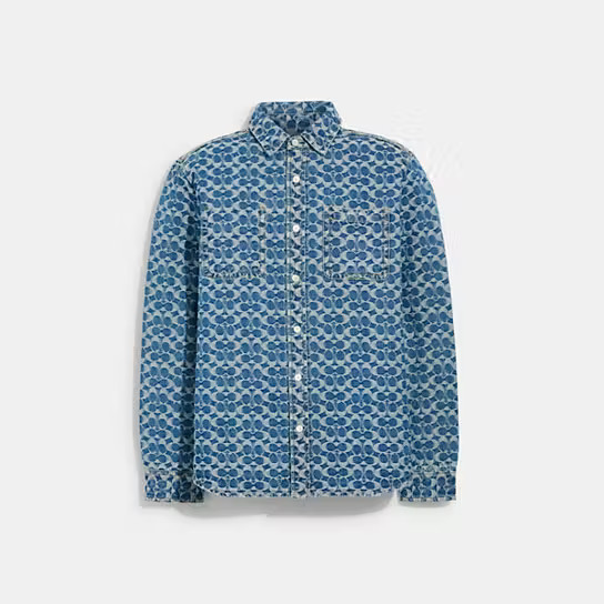 All Over Signature Denim Shirt | Coach (US)