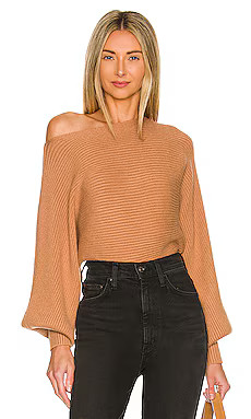 Lovers and Friends Olivia Off Shoulder Sweater in Tan from Revolve.com | Revolve Clothing (Global)