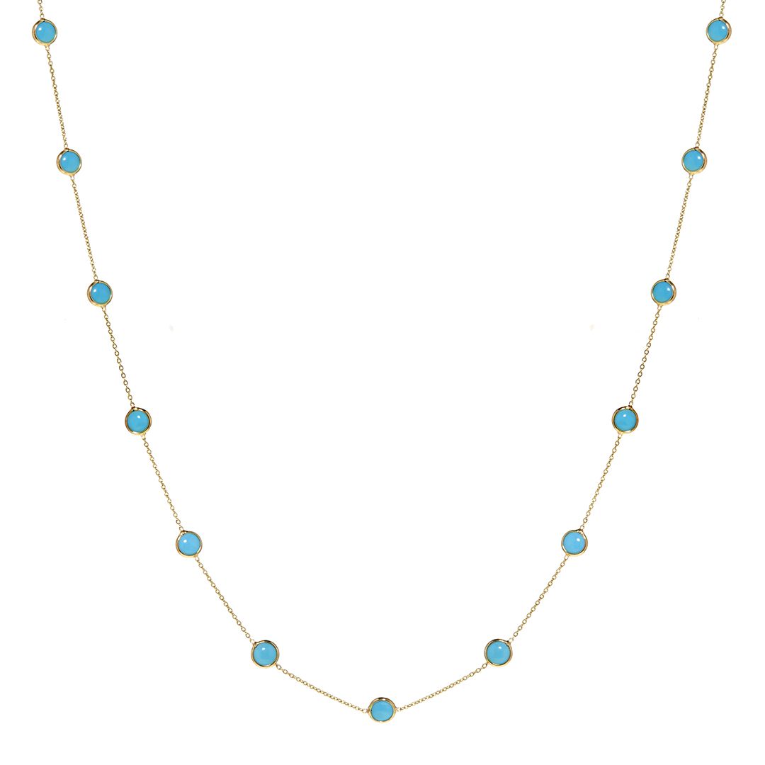 18K Cabochon Turquoise BTY  Necklace | Petra Jewelry