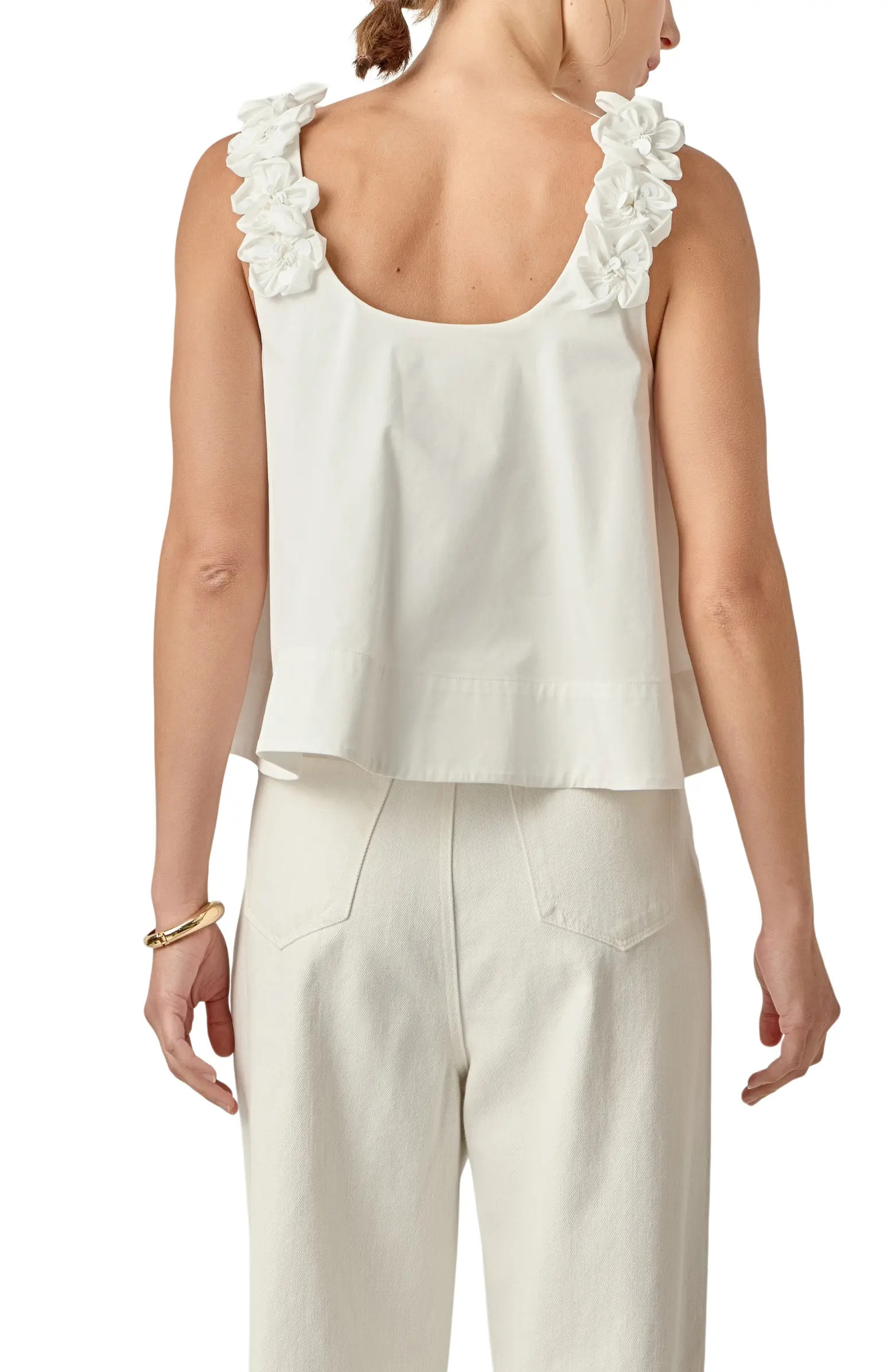 English Factory 3D Flower Sleeveless Top | Nordstrom | Nordstrom
