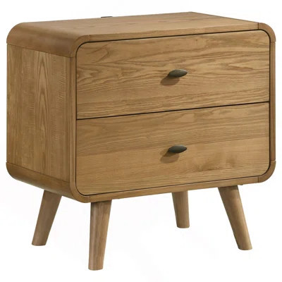 Winston Light Ash 2-Drawer Nightstand Bedside Table | Wayfair North America