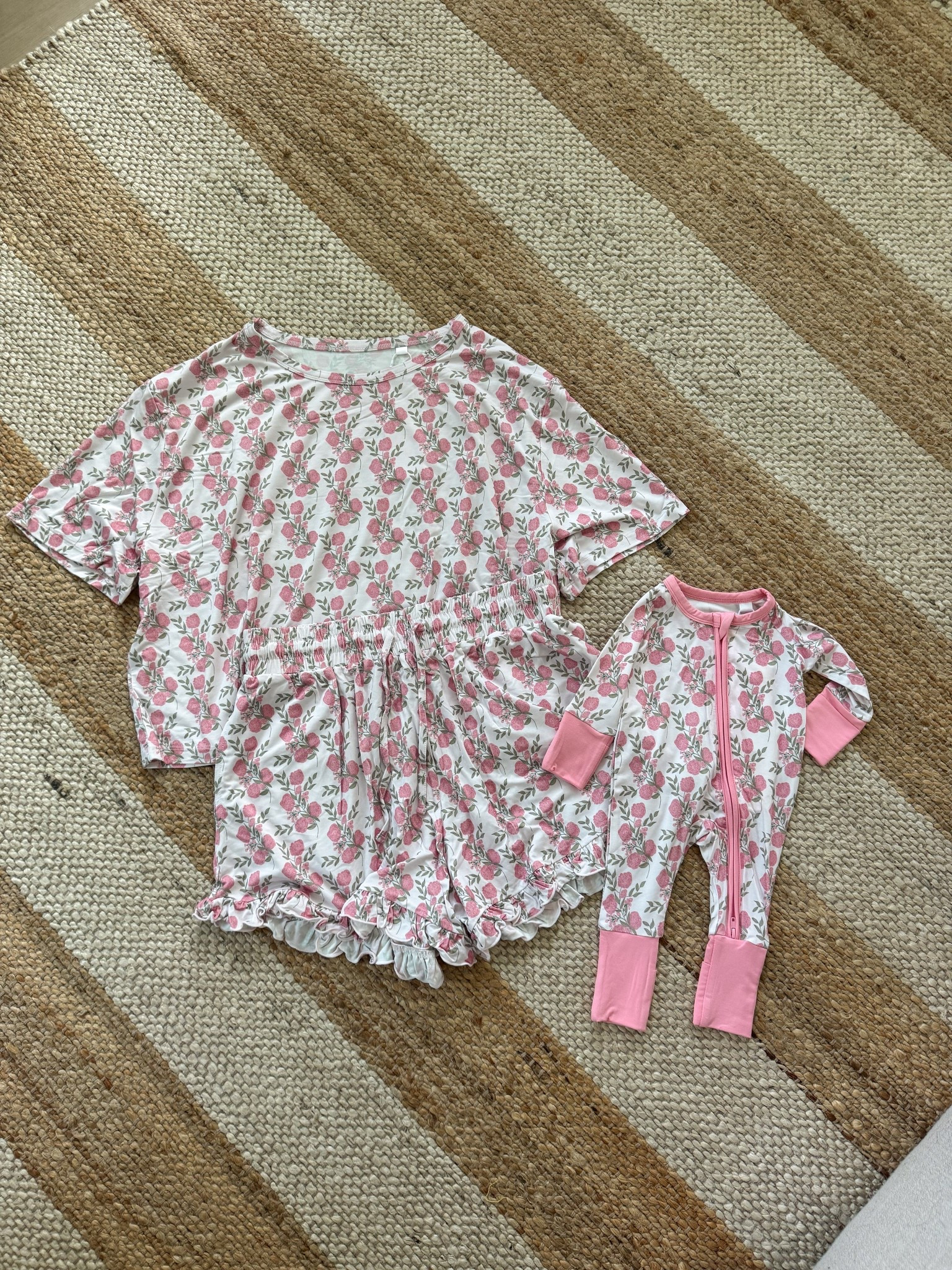 matching pjs for mom and baby girl💖🥹 the cutest pink floral print! super soft material and stretchy waist band  

#LTKFindsUnder100 #LTKFamily #LTKBaby