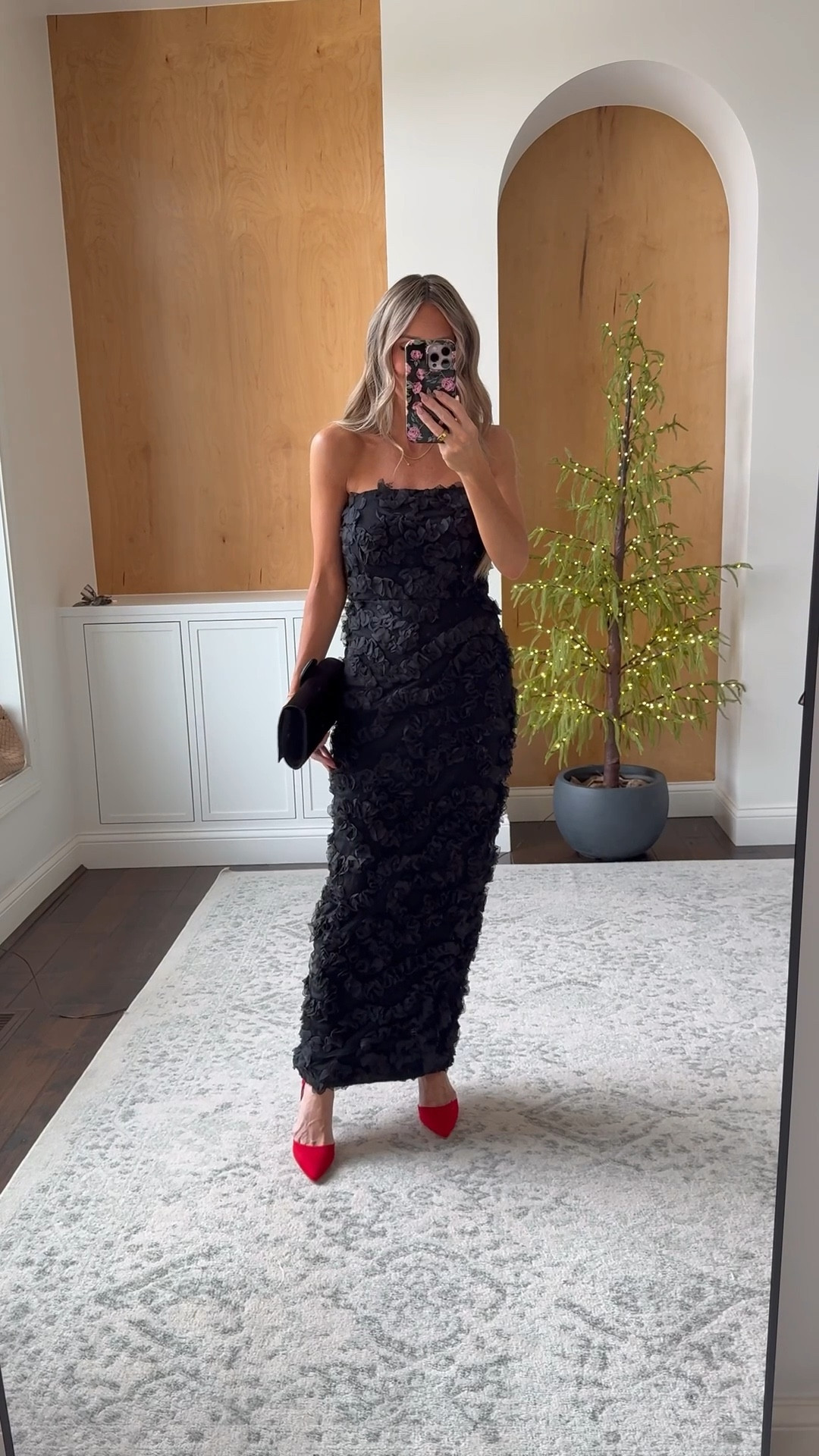 Holiday party outfits on sale! This rosette maxi dress is stunning for a dressy holiday outfit but would also be a beautiful winter wedding guest dress. Love the embellished sheer top - pair with jeans or faux leather pants! 

@express #expresspartner #dresstoexpress

#LTKSaleAlert #LTKHoliday #LTKFindsUnder50