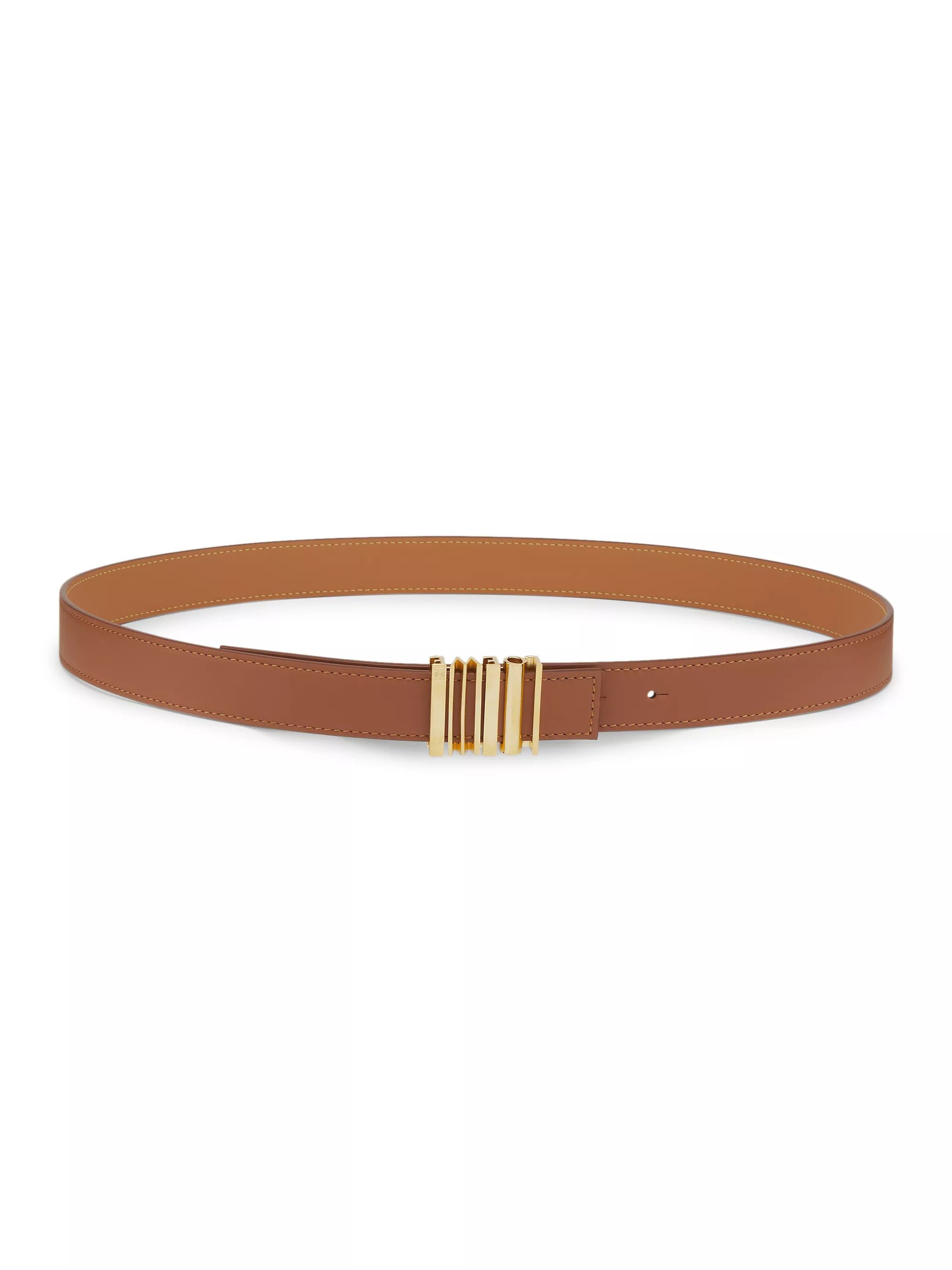 Graphic Buckle Leather Belt | Saks Fifth Avenue