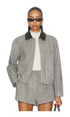 ASTR the Label Nelly Jacket in Grey Herringbone from Revolve.com | Revolve Clothing (Global)