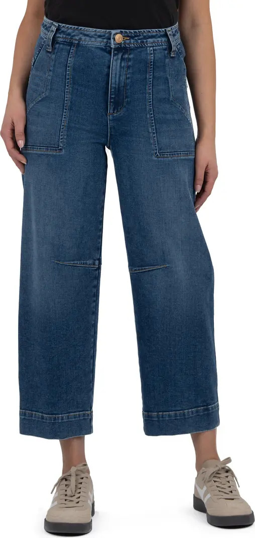 Ashton High Waist Crop Wide Leg Barrel Jeans | Nordstrom