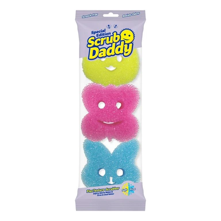 Scrub Daddy New Spring Special Edition Sponges, Yellow Chicken, Pink Butterfly, Blue Bunny, 3 Cou... | Walmart (US)