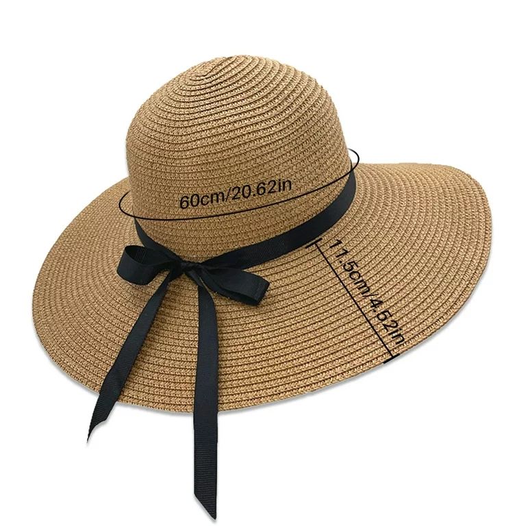 BCOOSS Summer Sun Hat for Women Wide Brim Sun Protection Women Straw Hat for Beach and Fishing, K... | Walmart (US)
