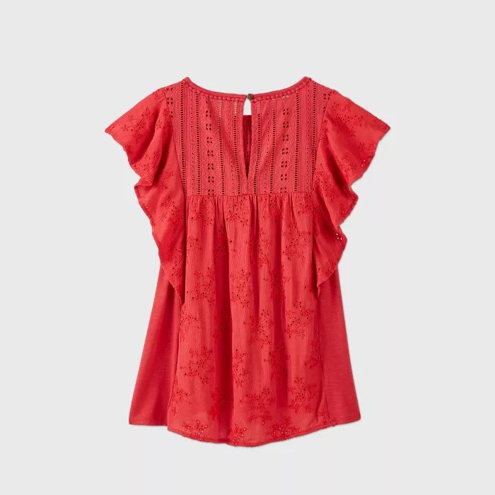 Women's Flutter Short Sleeve Blouse - Knox Rose™ Red | Target