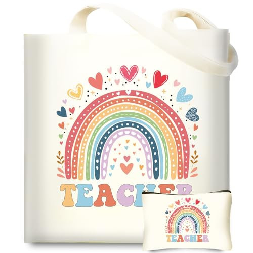 Teacher Appreciation Gifts: Canvas Tote - New Teacher, Christmas Ideas for Women | Amazon (US)