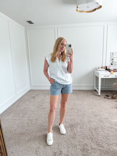 Daytime summer shorts outfit! Wearing size small in the top and medium in the shorts. Summer outfits // casual outfits // shopping outfits // vacation outfits // Walmart tops // Walmart fashion // Spanx shorts 

#LTKSeasonal #LTKFindsUnder50 #LTKStyleTip