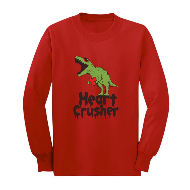 Tstars Boys Unisex Valentine's Day Shirts for Kids Love Heart Crusher T Rex Love Valentine's Day ... | Walmart (US)